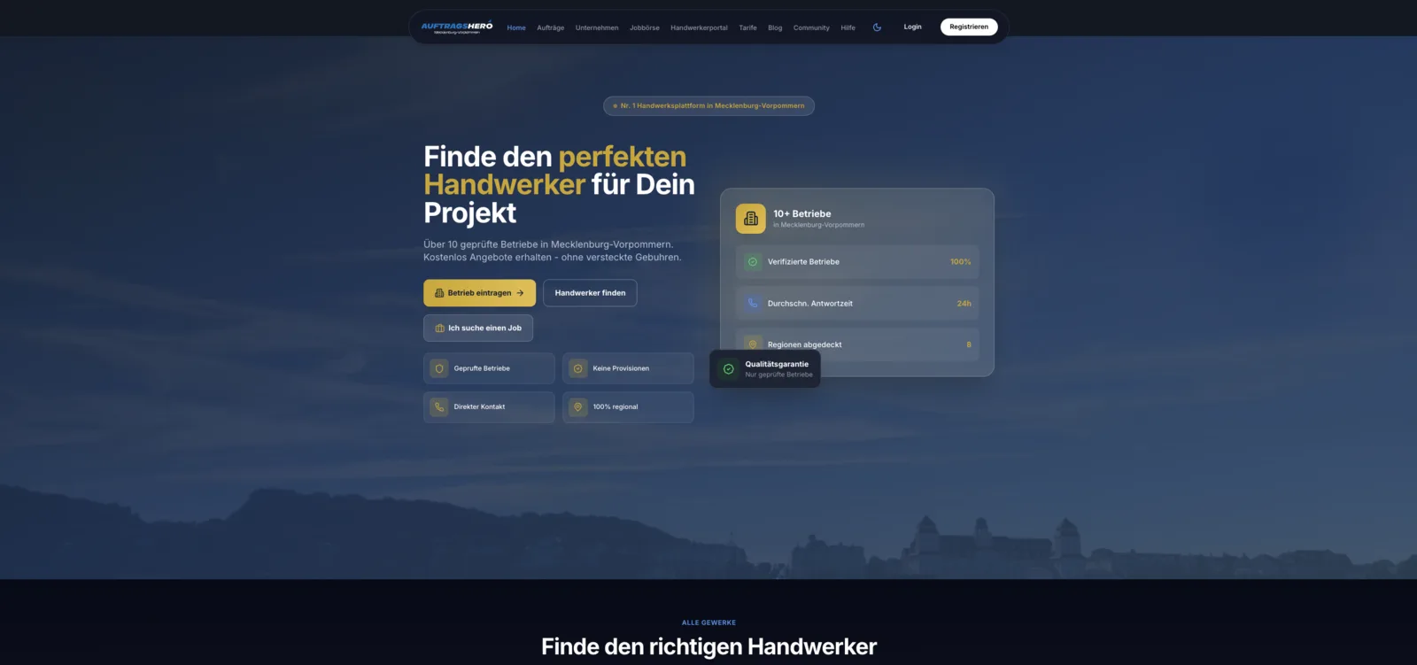 AuftragsHero MV – Handwerker-Marktplatz von BMChatAi